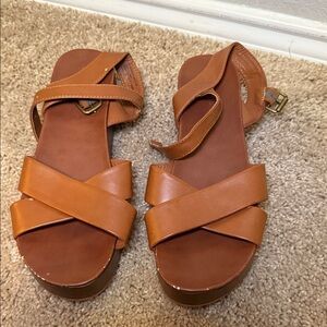 Target Tan Cross-Strap Sandals
